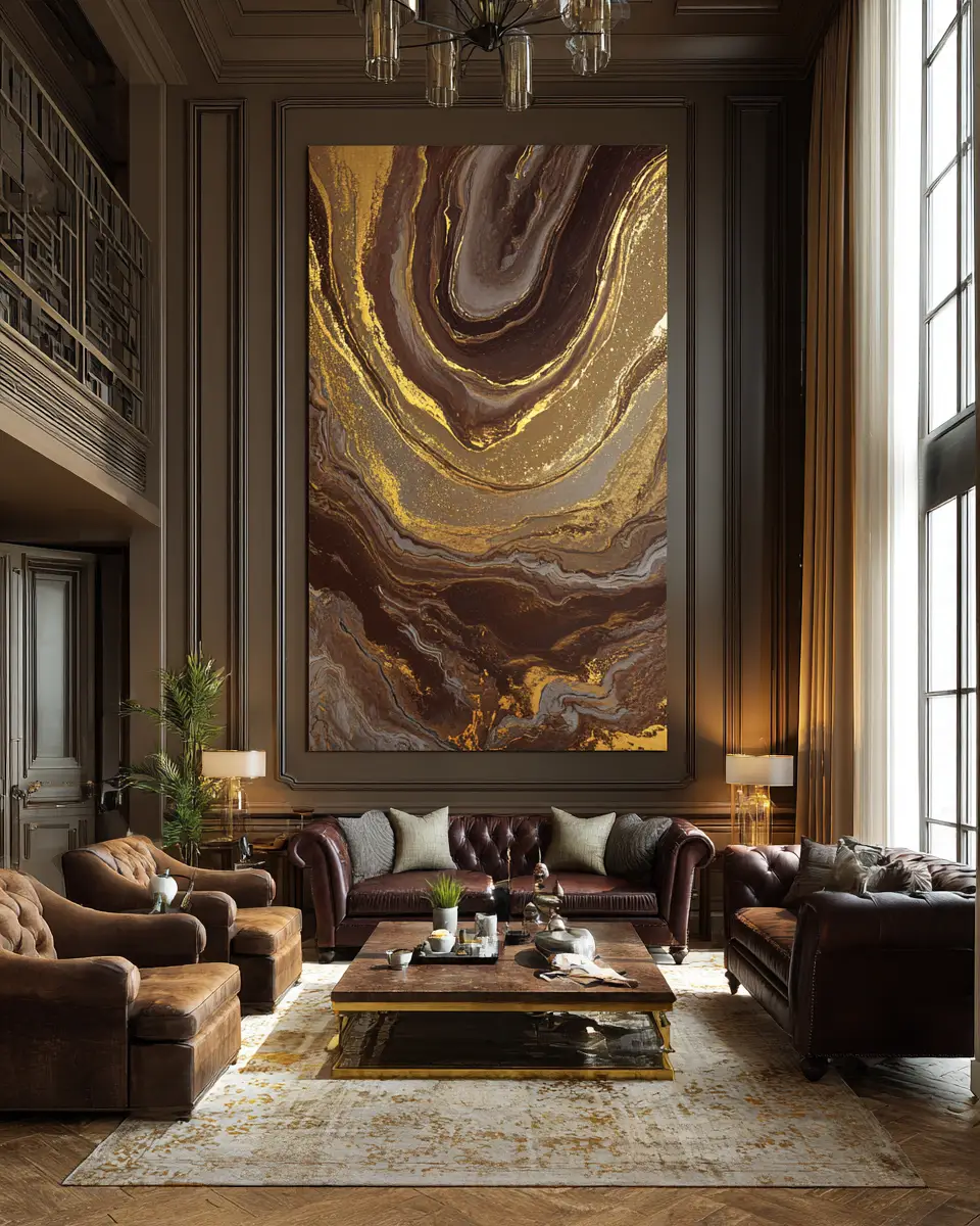 Chocolate Brown Classic Living Room Decor Ideas