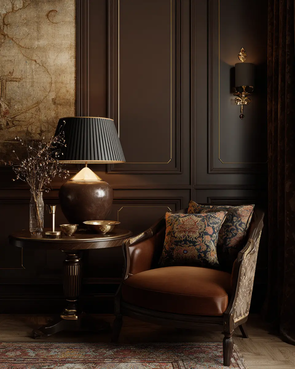 Chocolate Brown Classic Living Room Decor Ideas