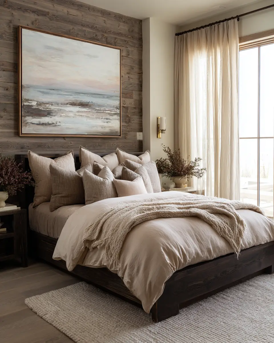 Chocolate Brown Coastal Bedroom Decor Ideas