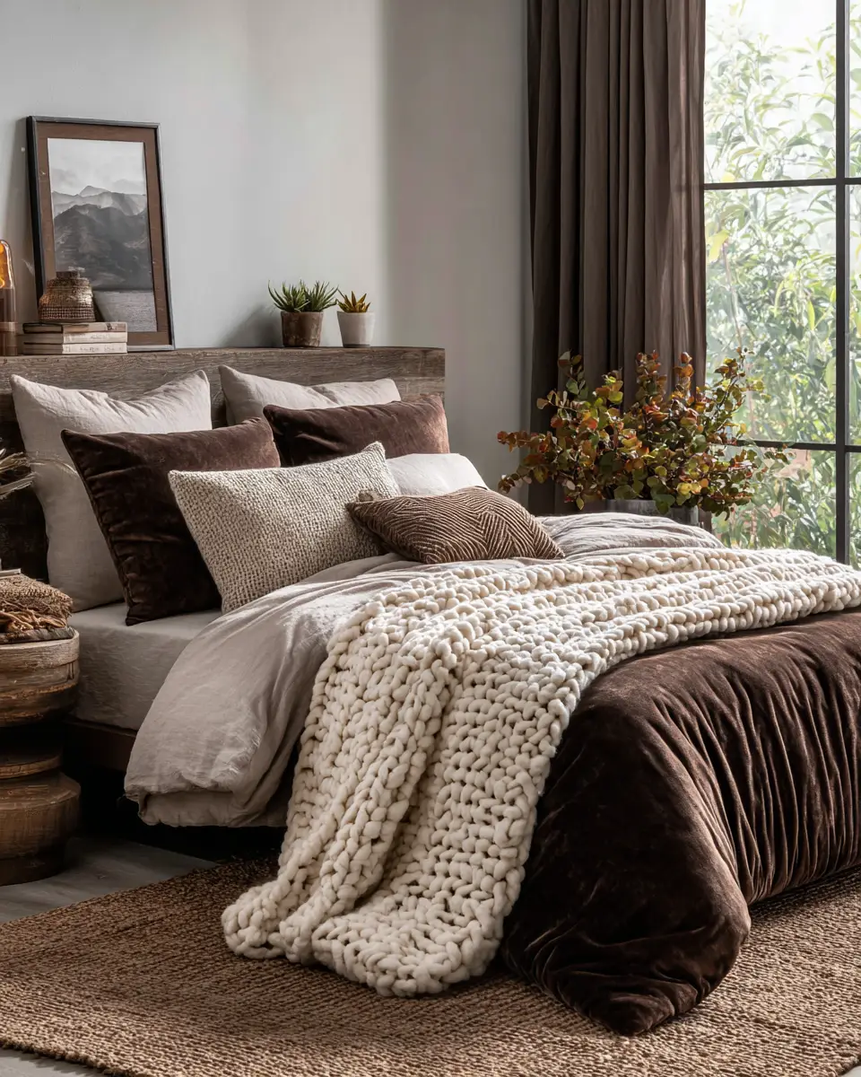 Chocolate Brown Coastal Bedroom Decor Ideas