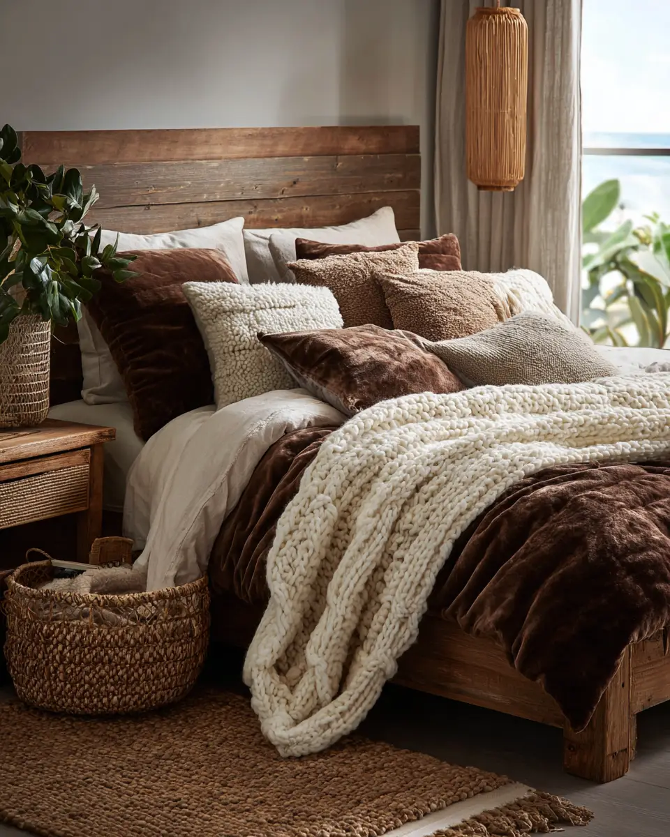 Chocolate Brown Coastal Bedroom Decor Ideas