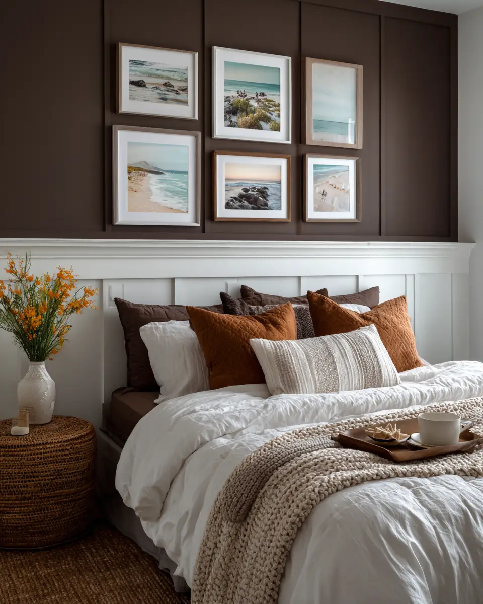 Chocolate Brown Coastal Bedroom Decor Ideas