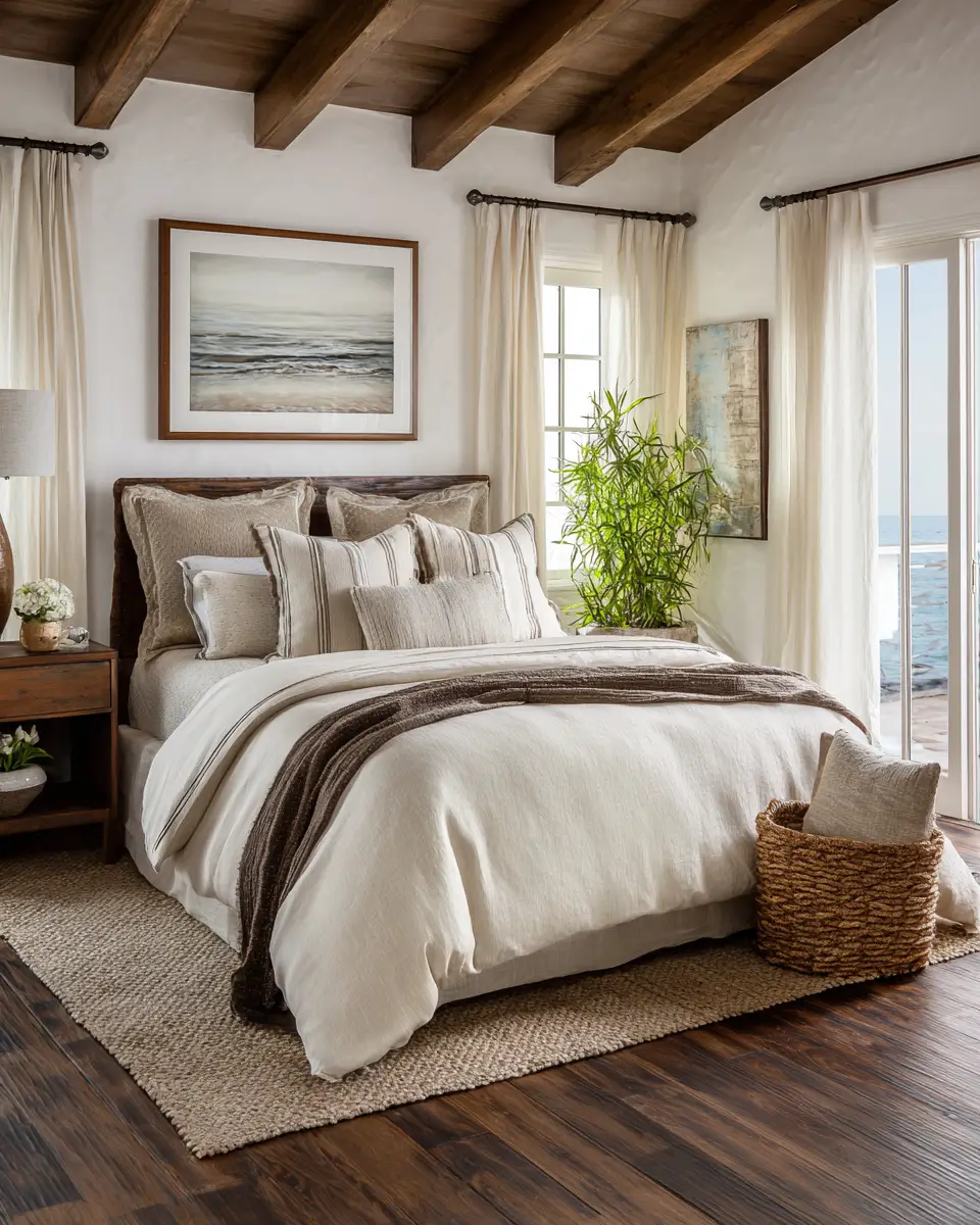 Chocolate Brown Coastal Bedroom Decor Ideas