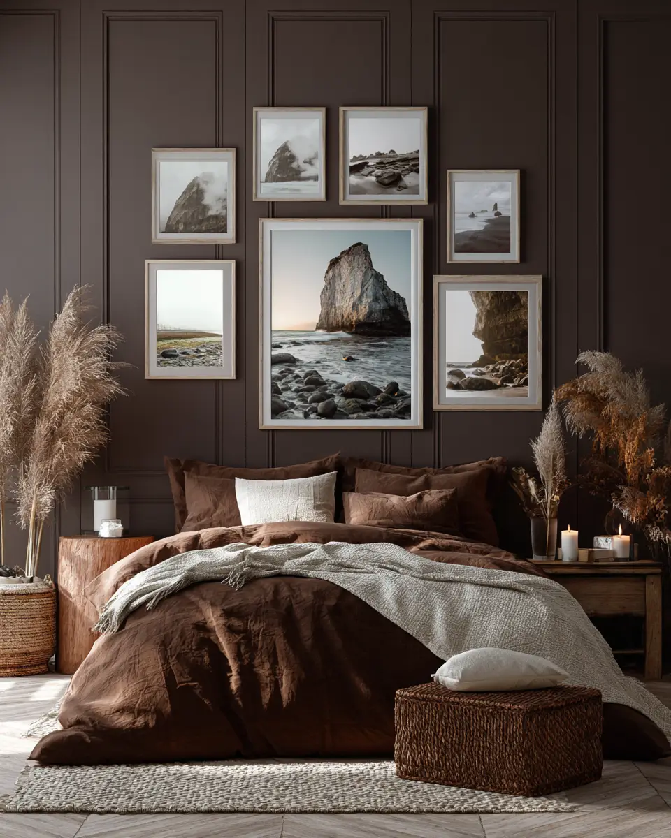 Chocolate Brown Coastal Bedroom Decor Ideas