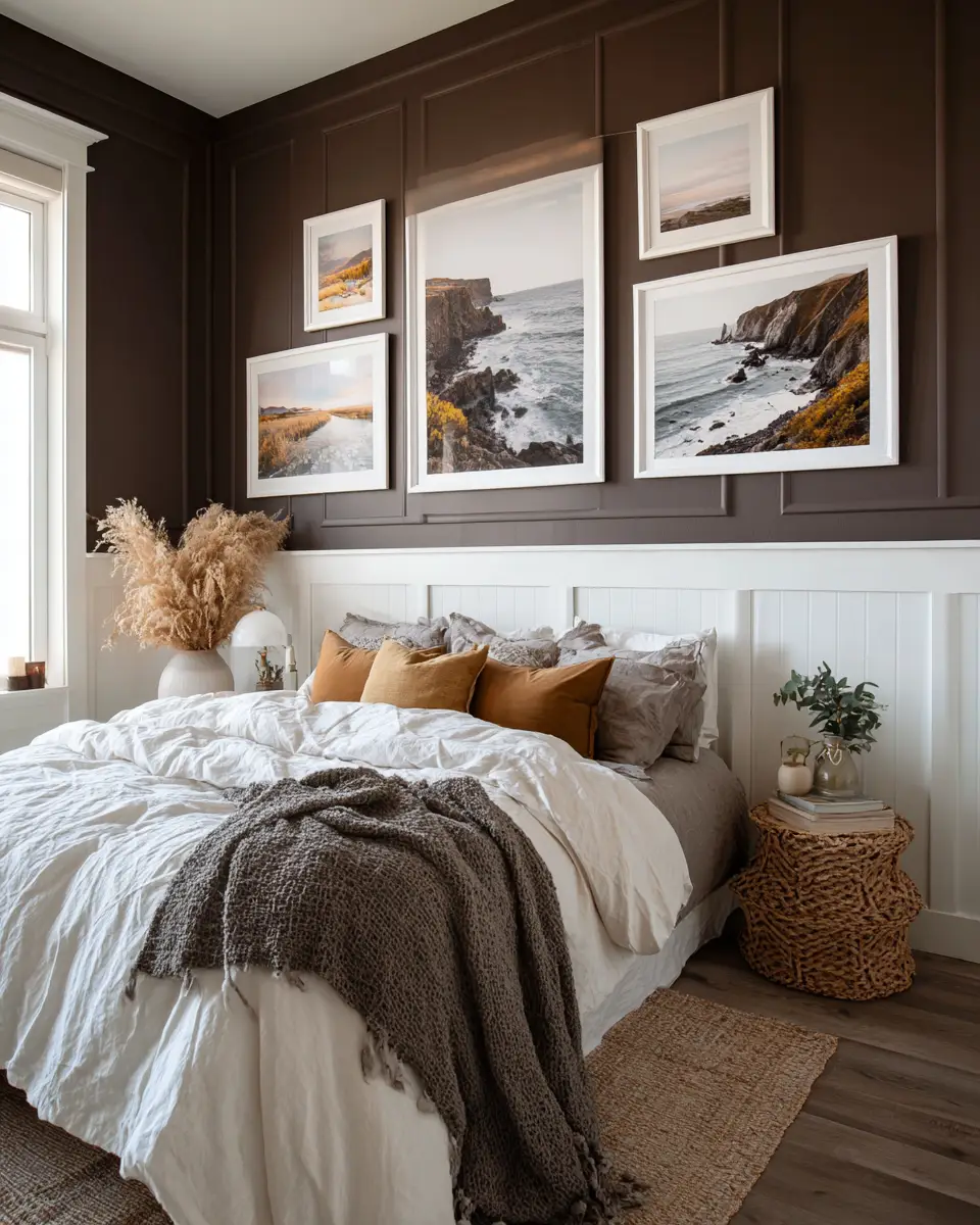 Chocolate Brown Coastal Bedroom Decor Ideas