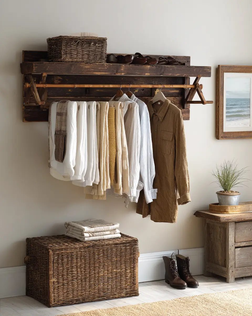 Chocolate Brown Coastal Laundry Room Decor Ideas