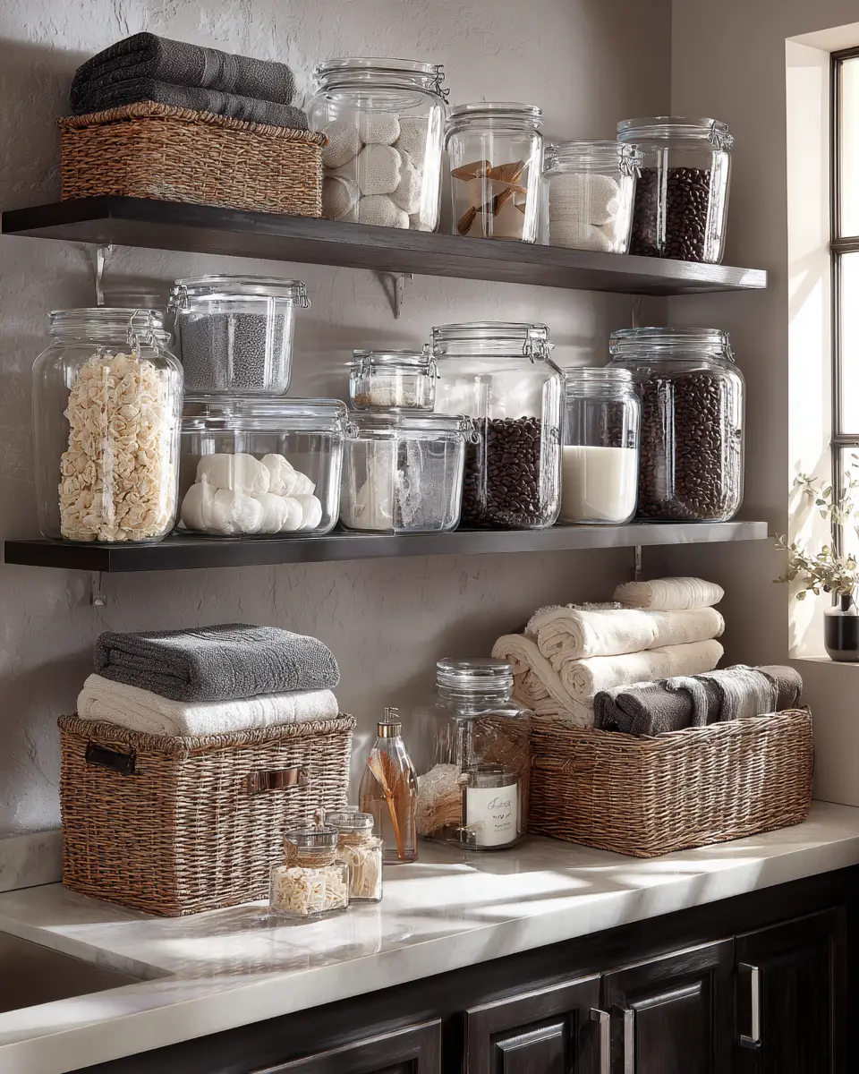 Chocolate Brown Coastal Laundry Room Decor Ideas
