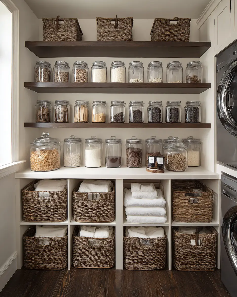Chocolate Brown Coastal Laundry Room Decor Ideas