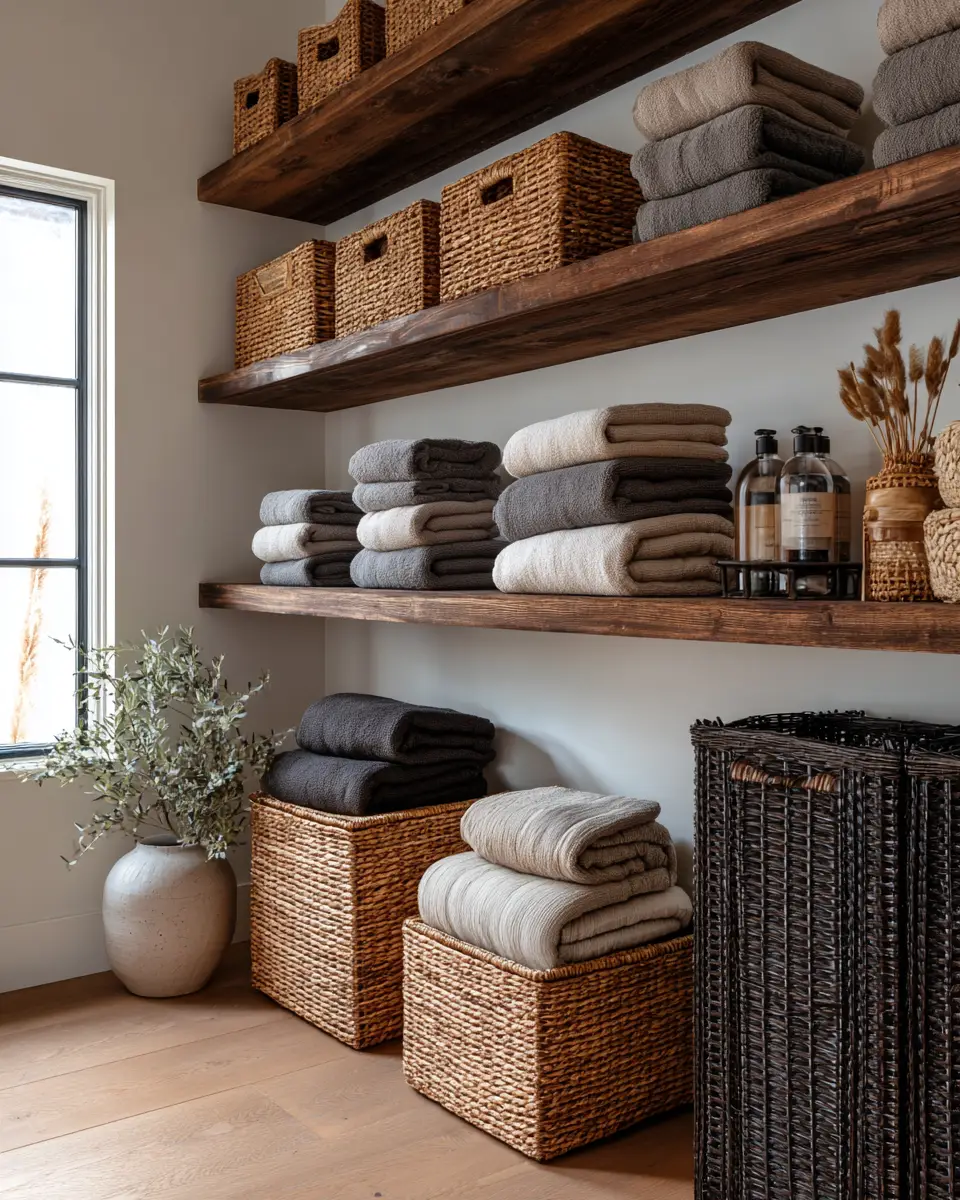 Chocolate Brown Coastal Laundry Room Decor Ideas