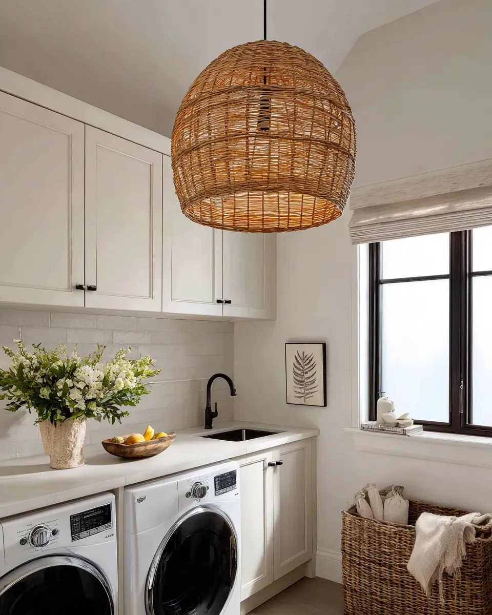 Chocolate Brown Coastal Laundry Room Decor Ideas