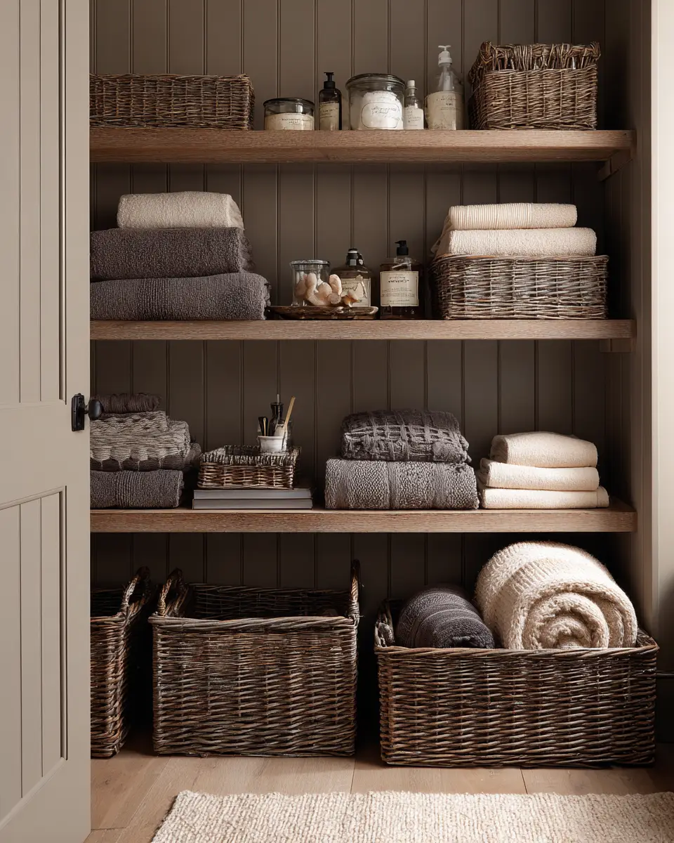 Chocolate Brown Coastal Laundry Room Decor Ideas