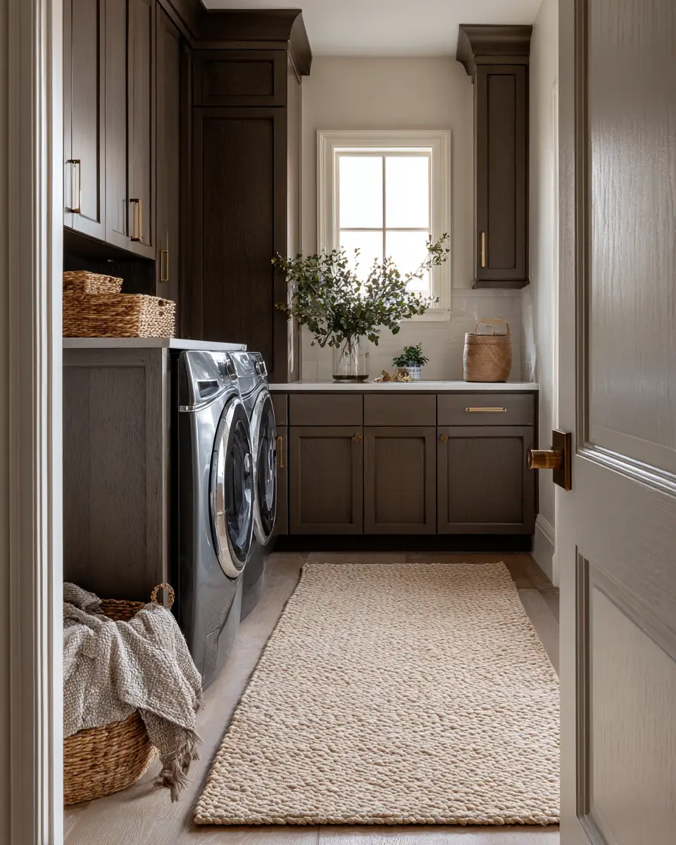 Chocolate Brown Coastal Laundry Room Decor Ideas