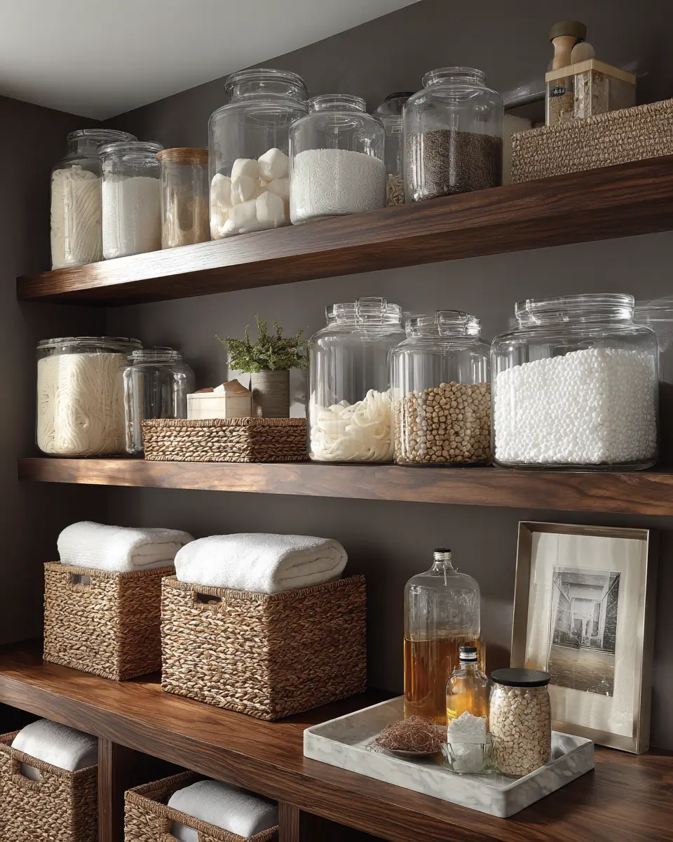 Chocolate Brown Coastal Laundry Room Decor Ideas