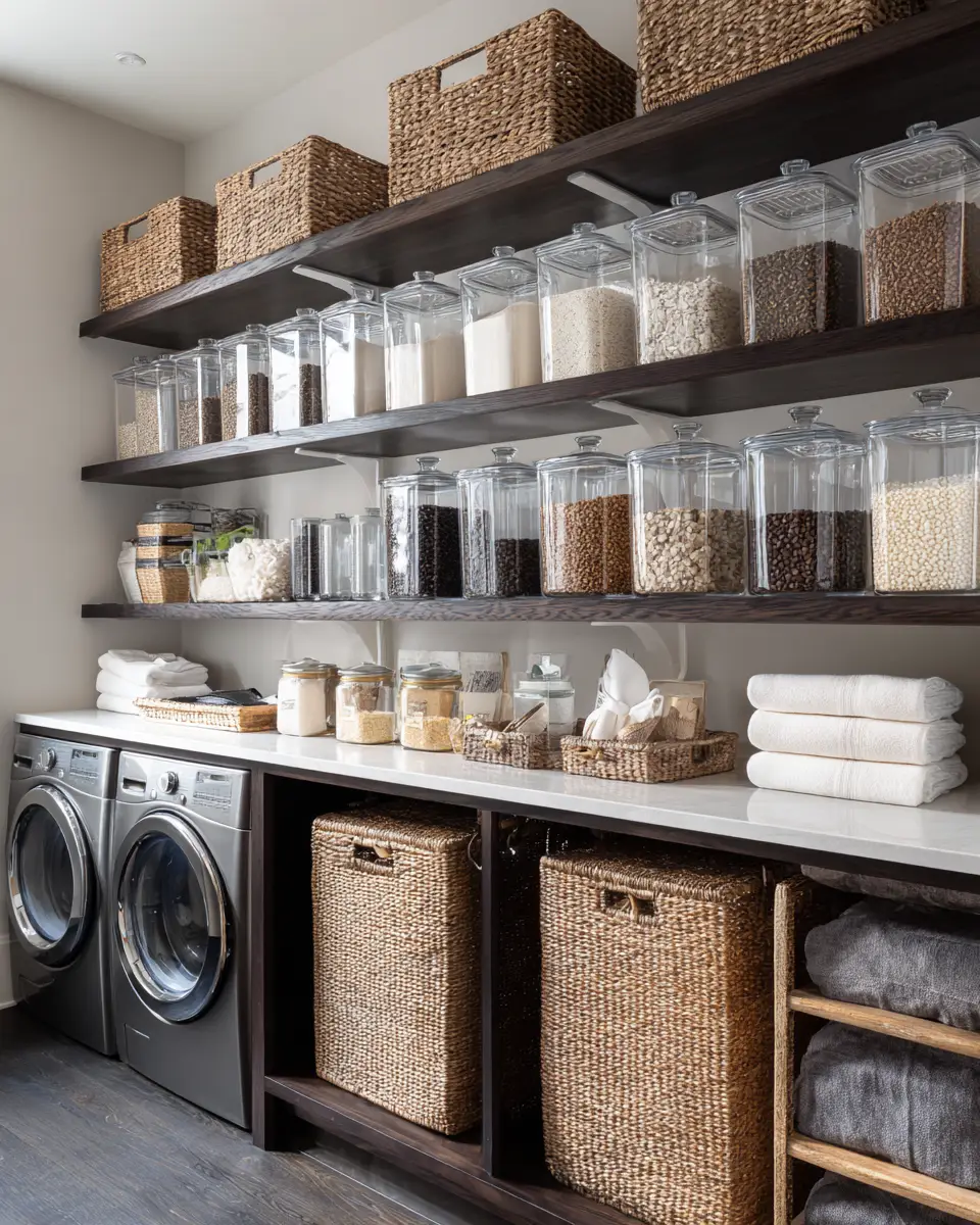 Chocolate Brown Coastal Laundry Room Decor Ideas
