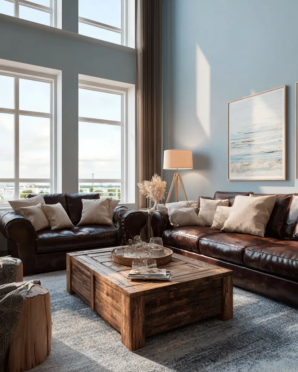 Chocolate Brown Coastal Living Room Decor Ideas