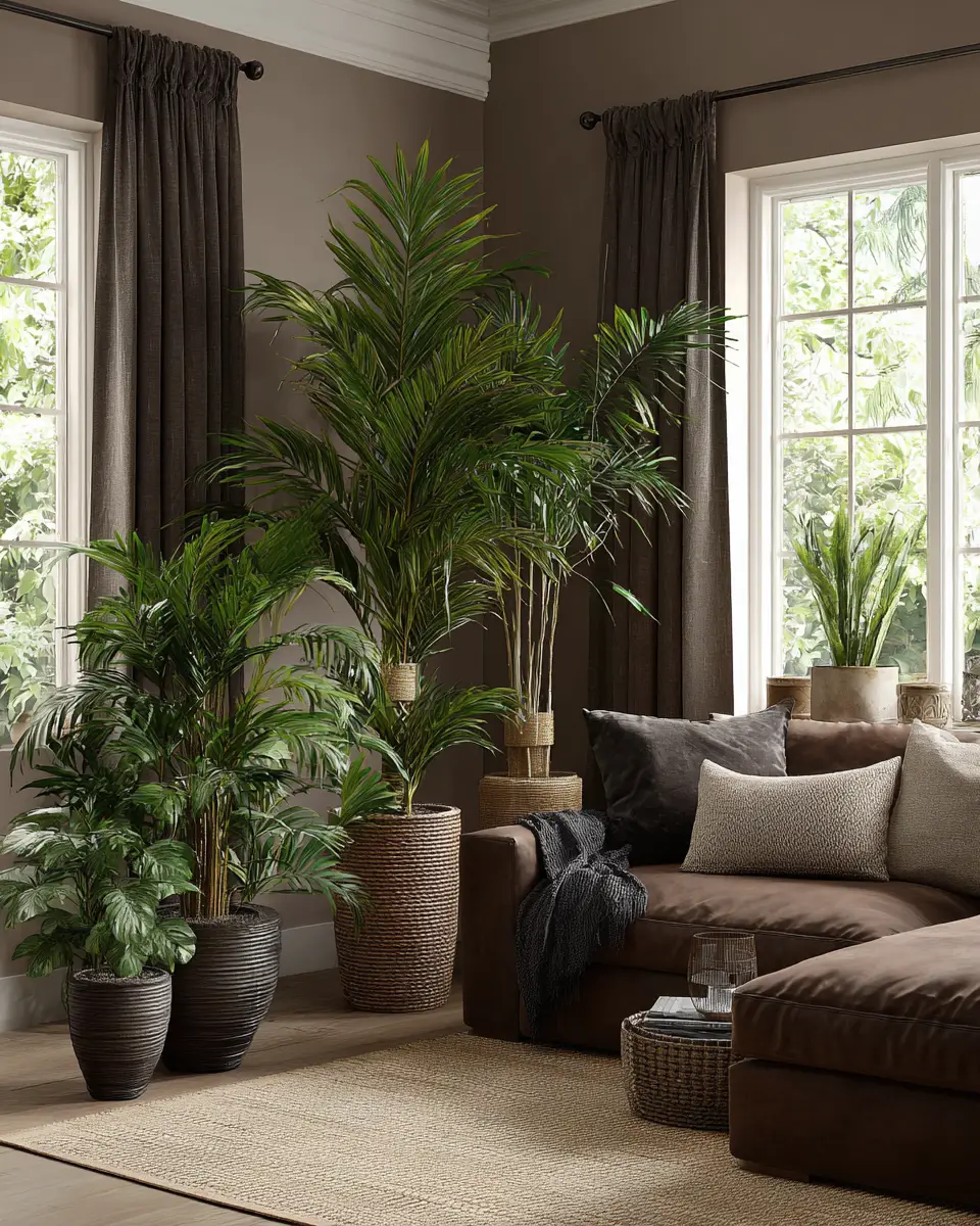 Chocolate Brown Coastal Living Room Decor Ideas