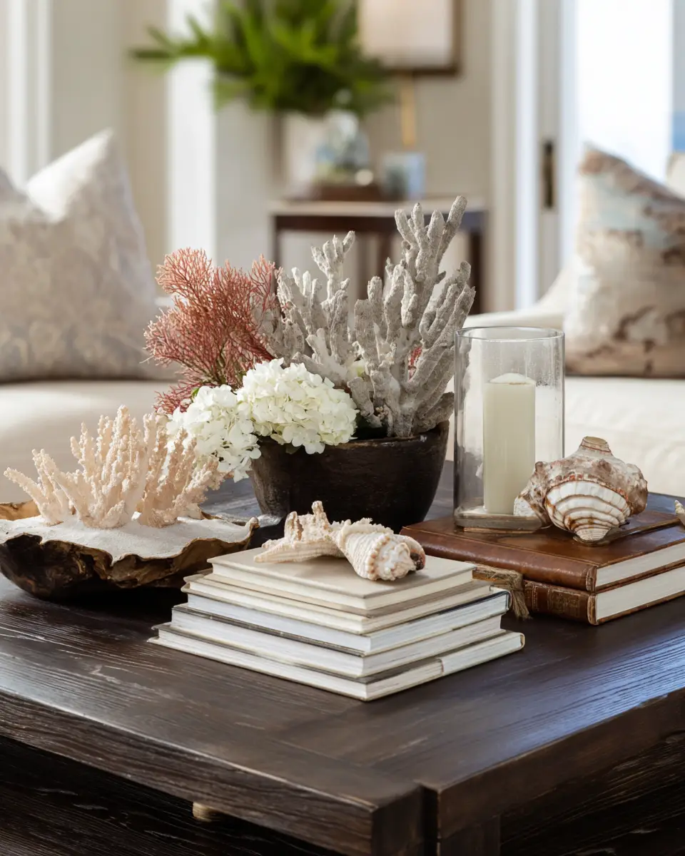 Chocolate Brown Coastal Living Room Decor Ideas