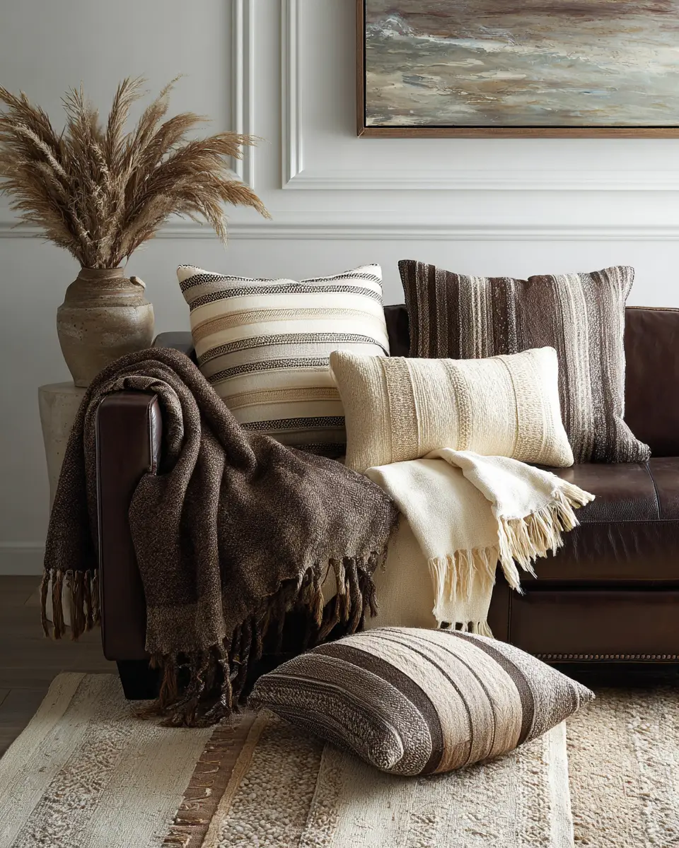 Chocolate Brown Coastal Living Room Decor Ideas