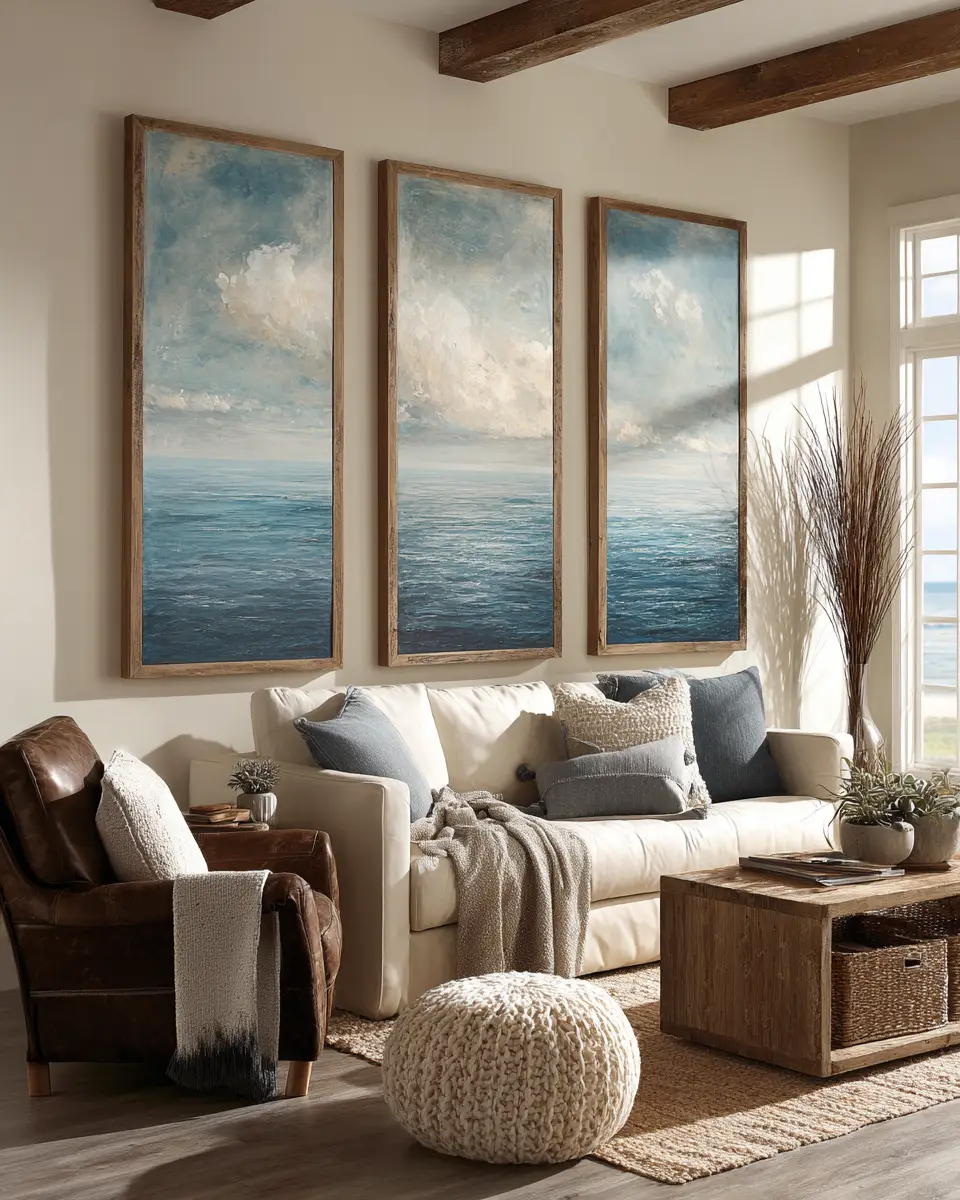 Chocolate Brown Coastal Living Room Decor Ideas