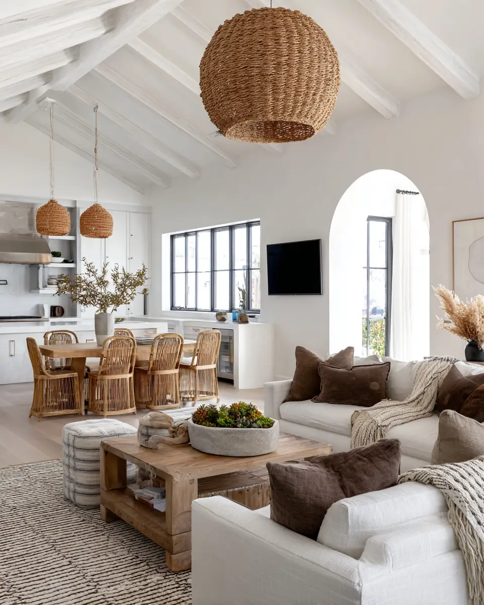 Chocolate Brown Coastal Living Room Decor Ideas