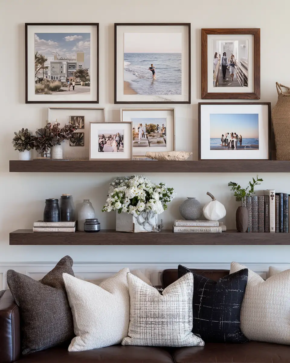 Chocolate Brown Coastal Living Room Decor Ideas