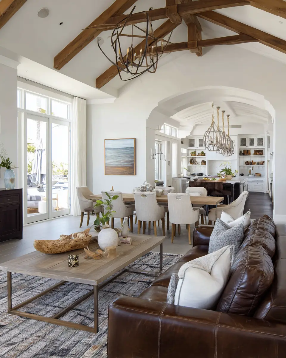 Chocolate Brown Coastal Living Room Decor Ideas