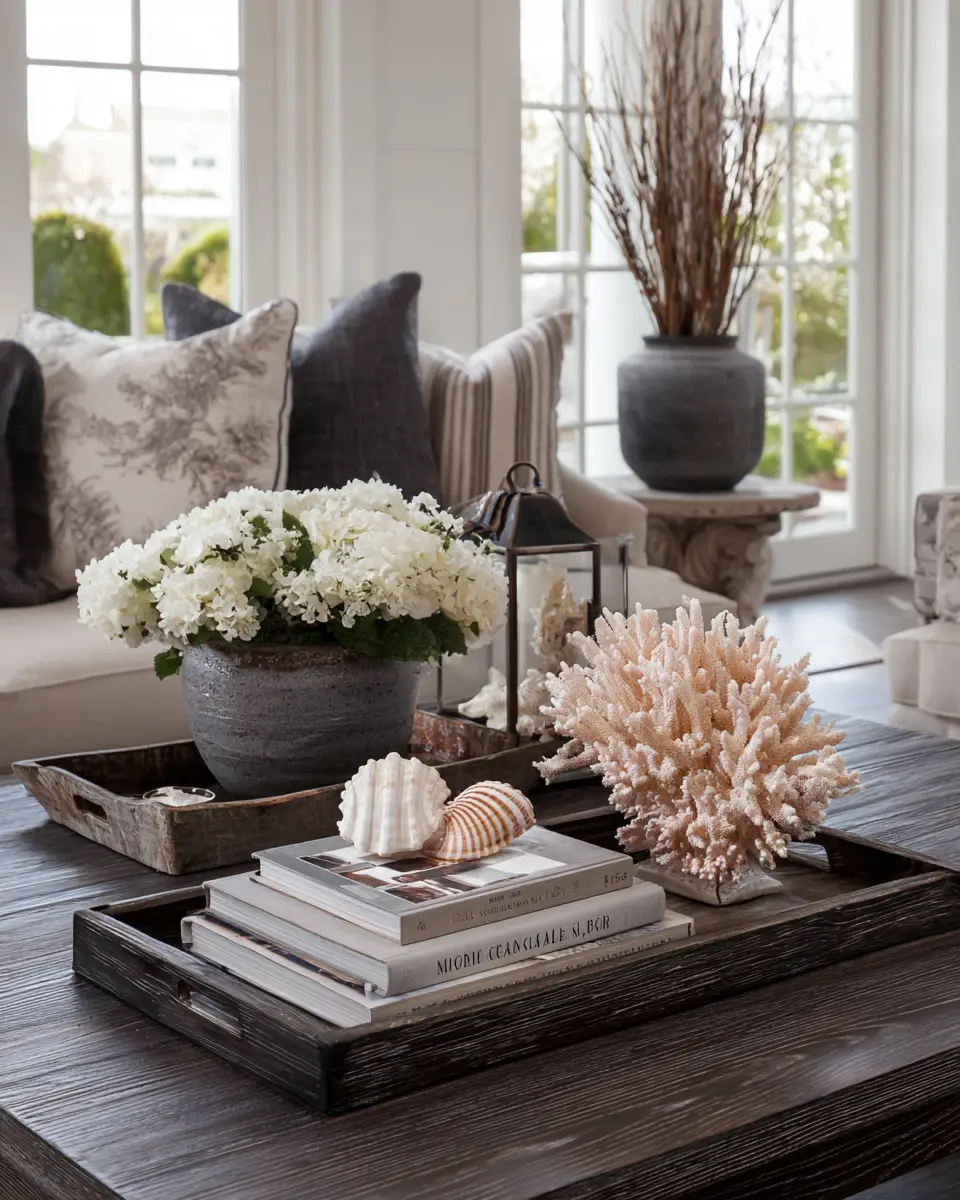 Chocolate Brown Coastal Living Room Decor Ideas