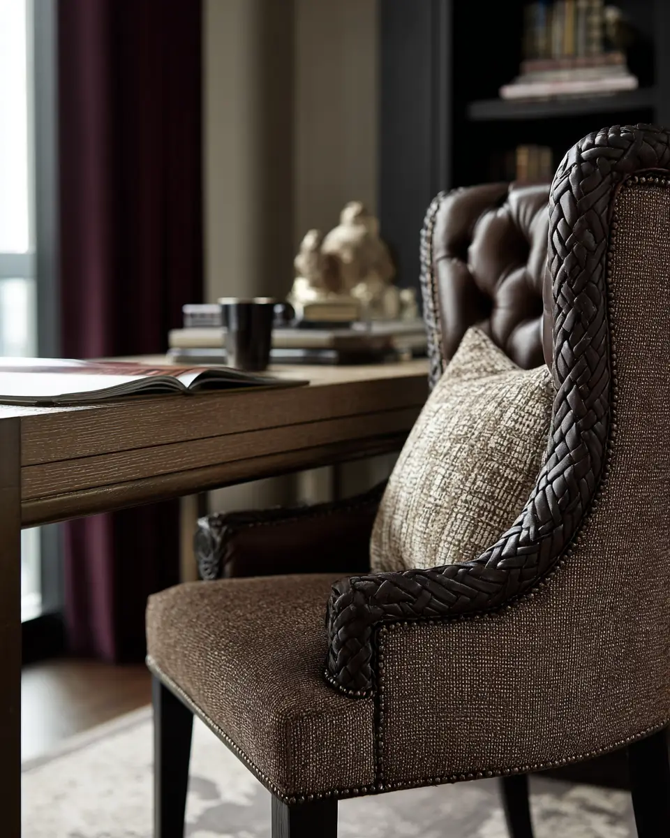 Chocolate Brown Contemporary Home Office Decor Ideas