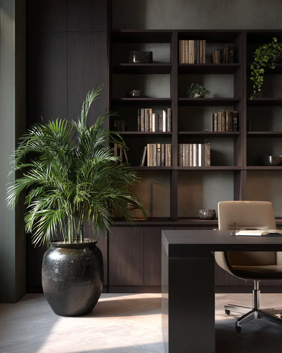 Chocolate Brown Contemporary Home Office Decor Ideas