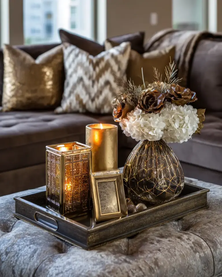 Chocolate Brown Contemporary Living Room Decor Ideas - Featured