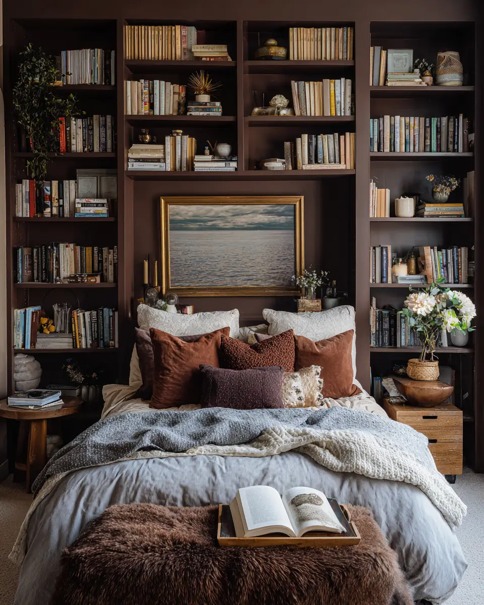 Chocolate Brown Eclectic Bedroom Decor Ideas