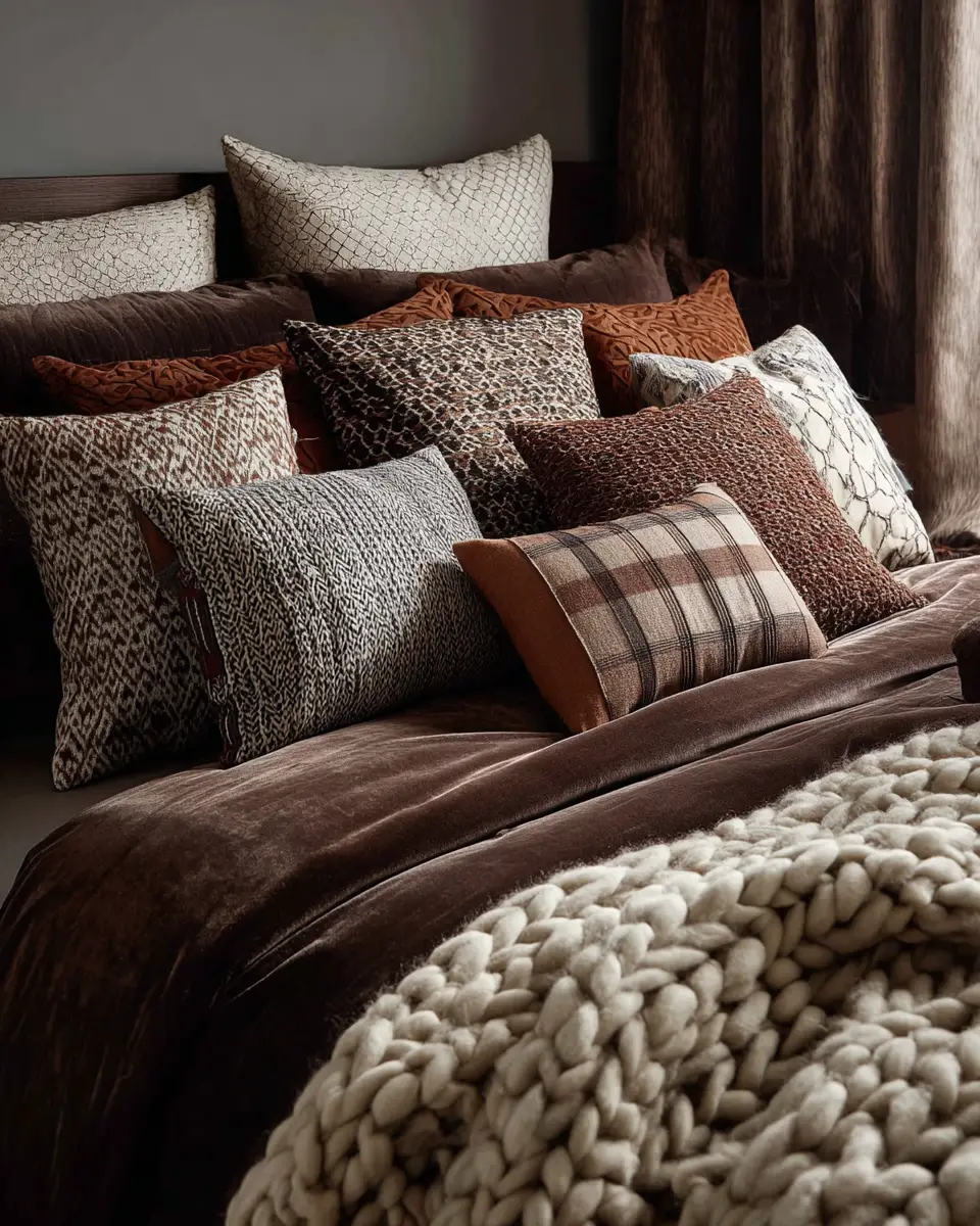 Chocolate Brown Eclectic Bedroom Decor Ideas