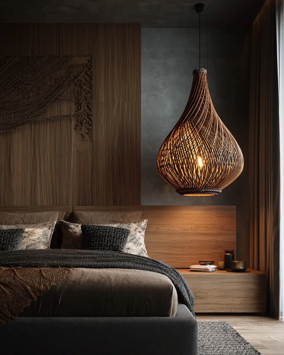 Chocolate Brown Eclectic Bedroom Decor Ideas
