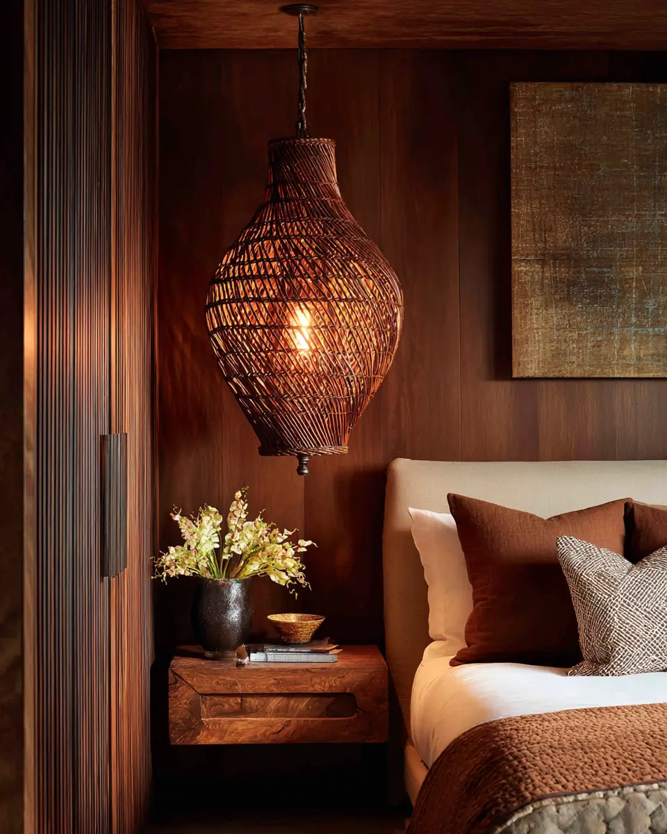 Chocolate Brown Eclectic Bedroom Decor Ideas