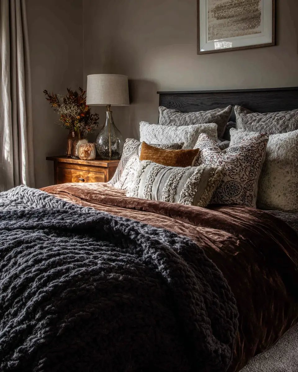 Chocolate Brown Eclectic Bedroom Decor Ideas