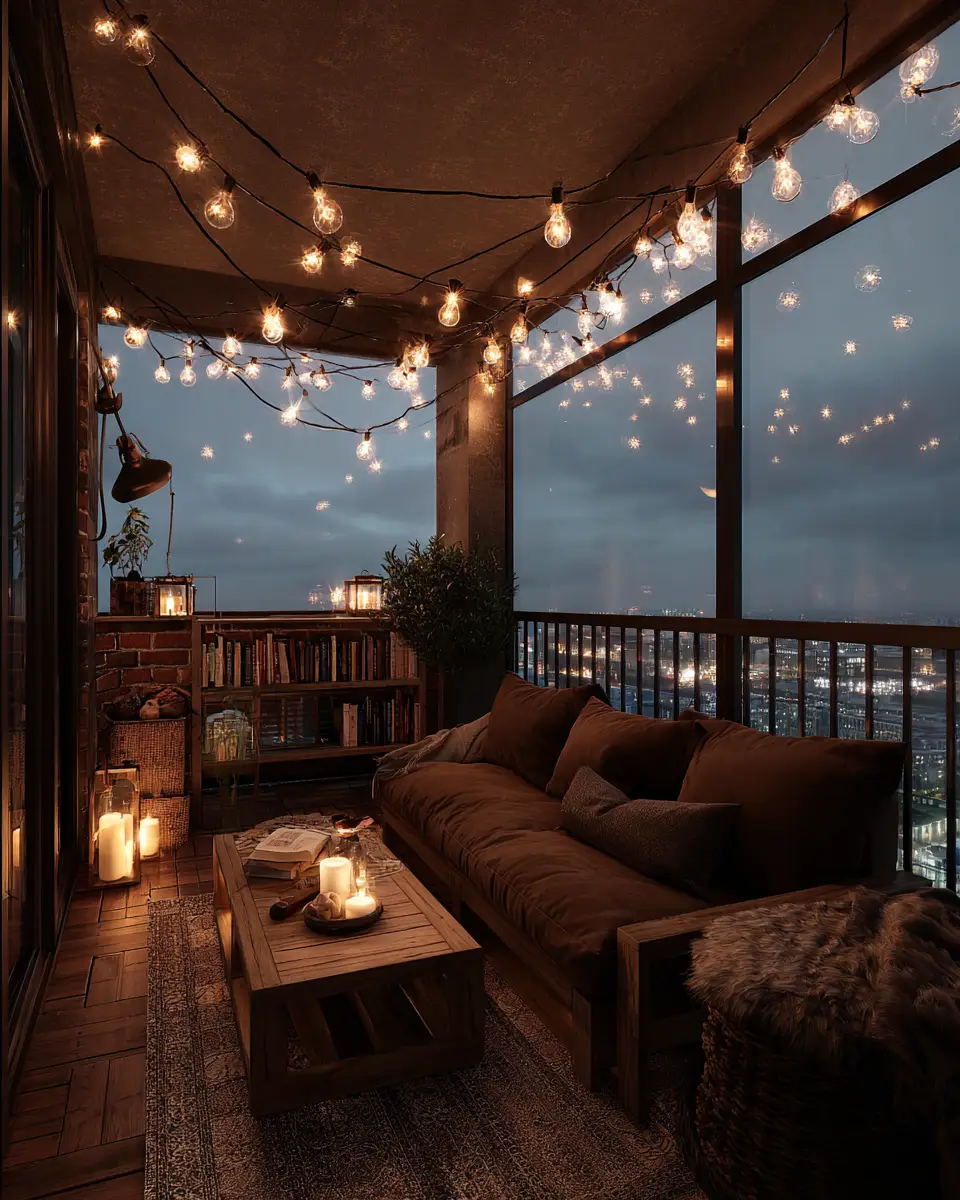 Chocolate Brown Industrial Balcony Decor Ideas