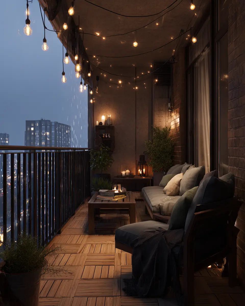 Chocolate Brown Industrial Balcony Decor Ideas