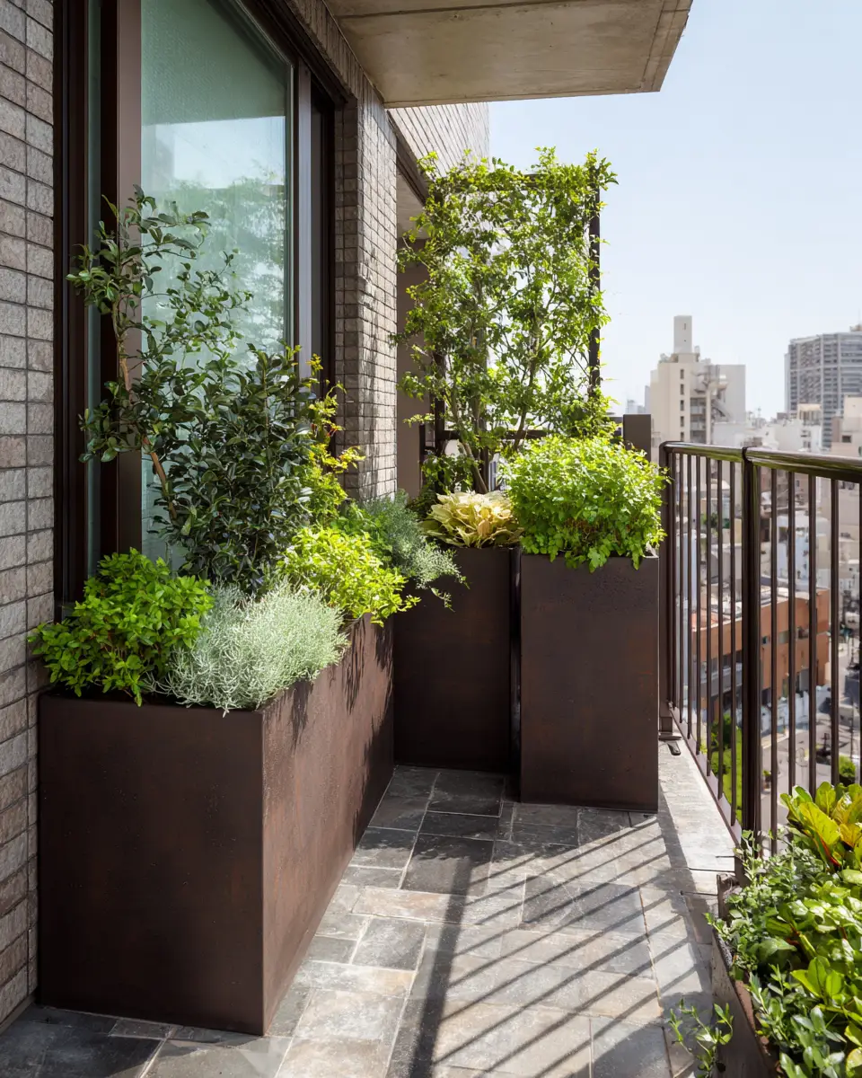 Chocolate Brown Industrial Balcony Decor Ideas