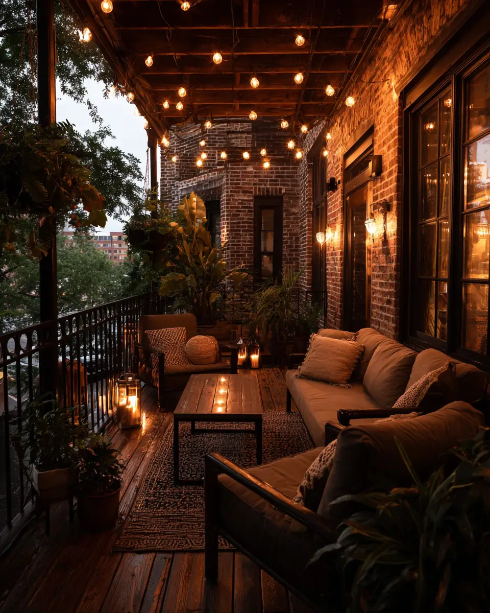 Chocolate Brown Industrial Balcony Decor Ideas