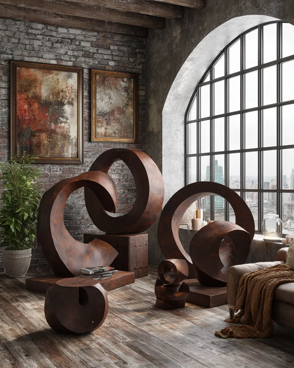 Chocolate Brown Industrial Balcony Decor Ideas