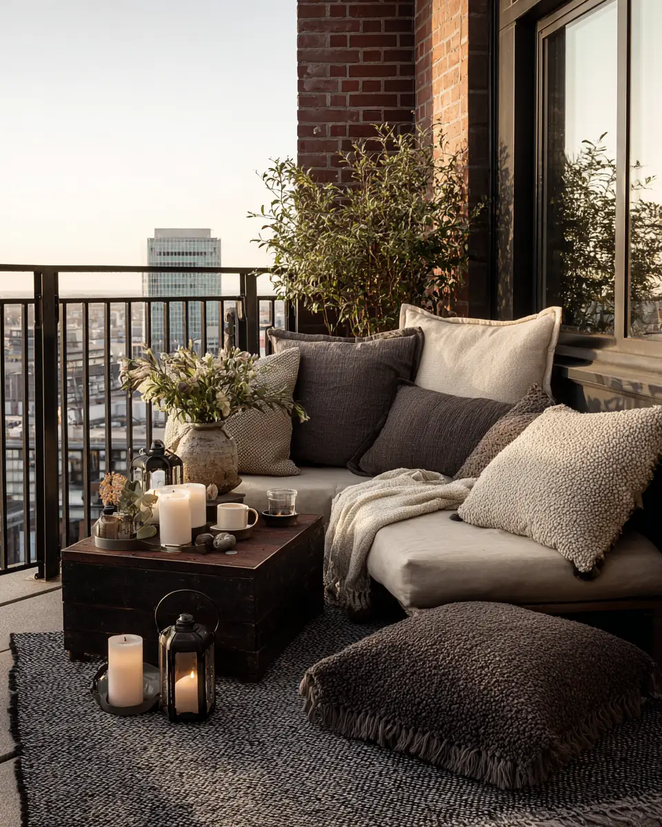 Chocolate Brown Industrial Balcony Decor Ideas