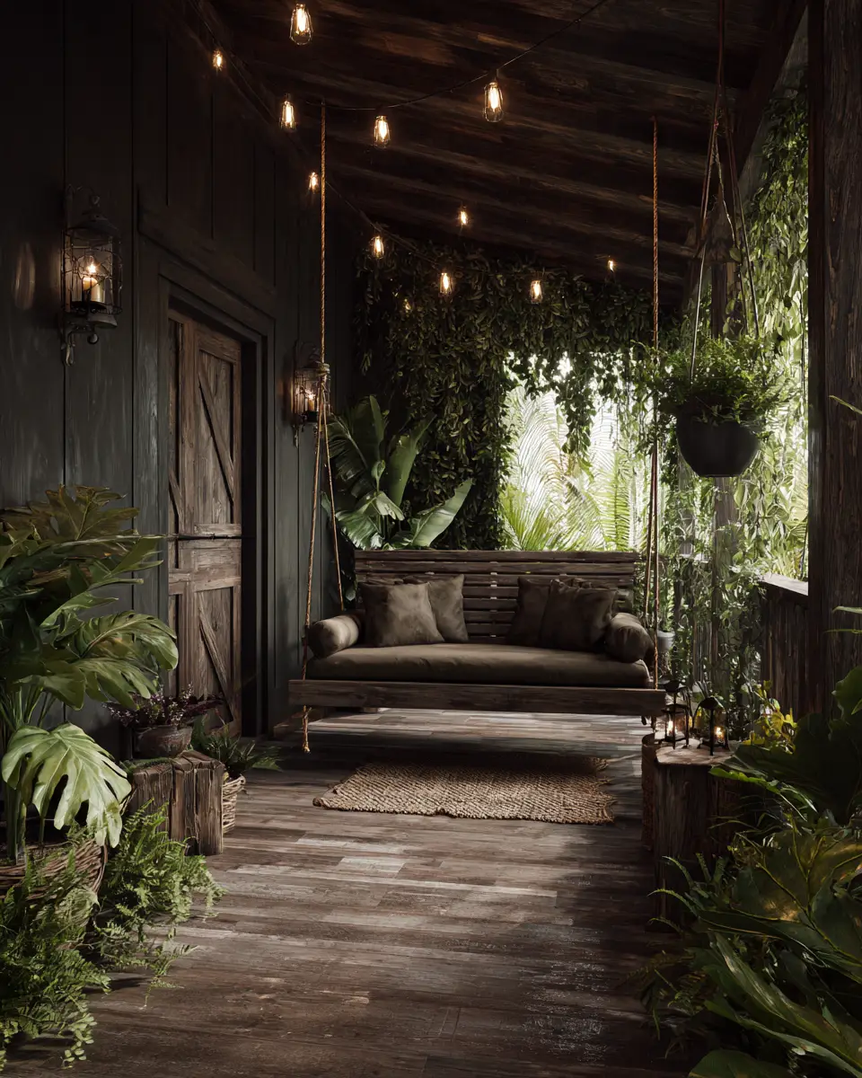 Chocolate Brown Industrial Porch Decor Ideas - Featured