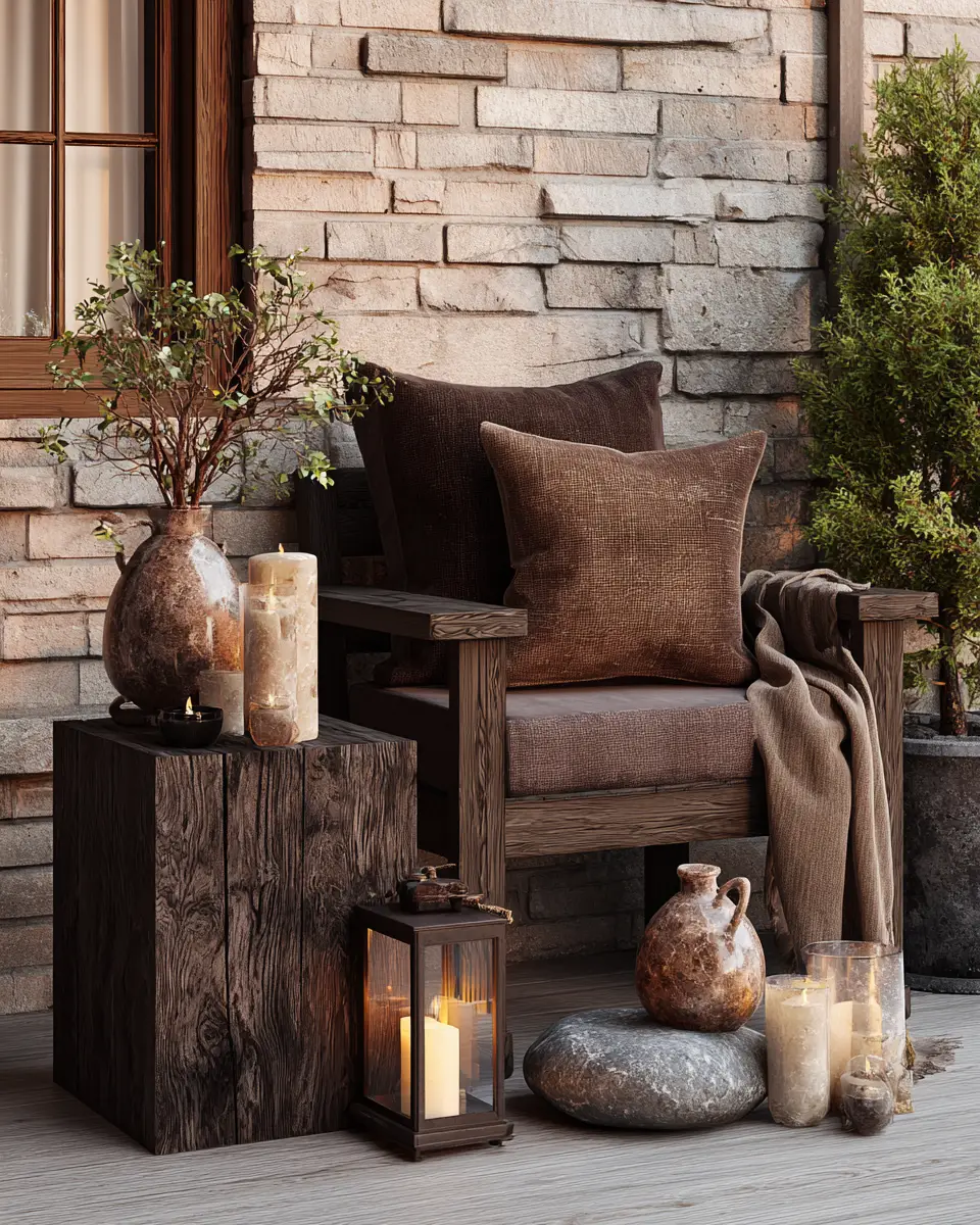 Chocolate Brown Industrial Porch Decor Ideas