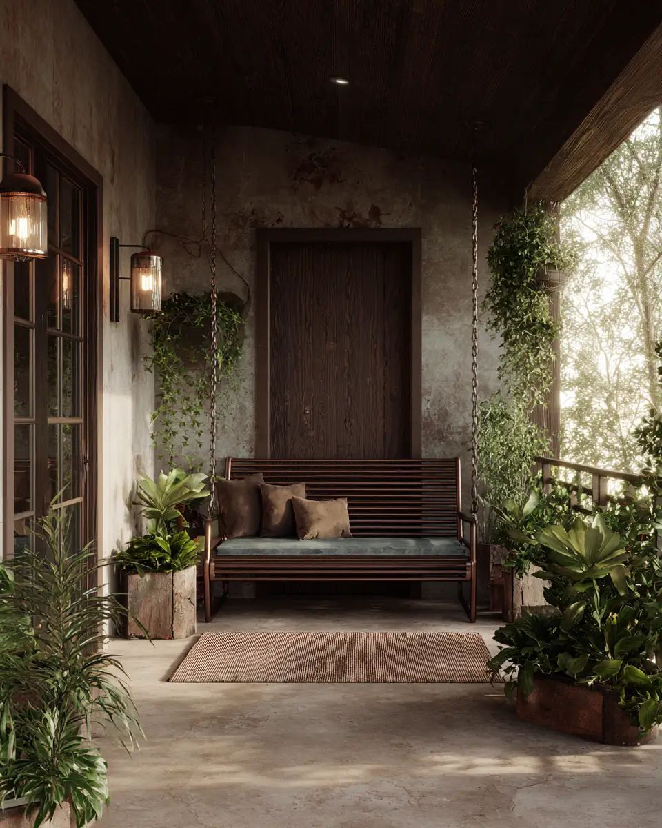 Chocolate Brown Industrial Porch Decor Ideas