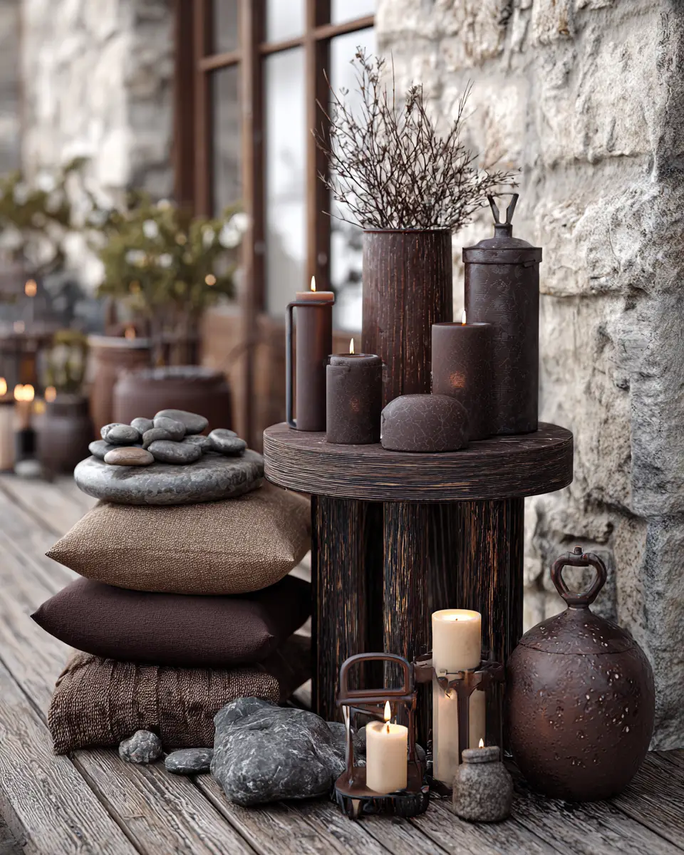Chocolate Brown Industrial Porch Decor Ideas