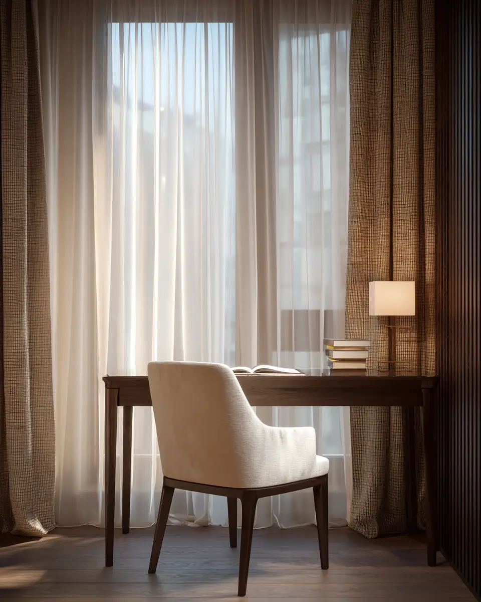 Chocolate Brown Modern Home Office Decor Ideas