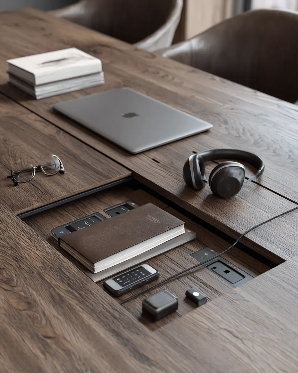 Chocolate Brown Modern Home Office Decor Ideas