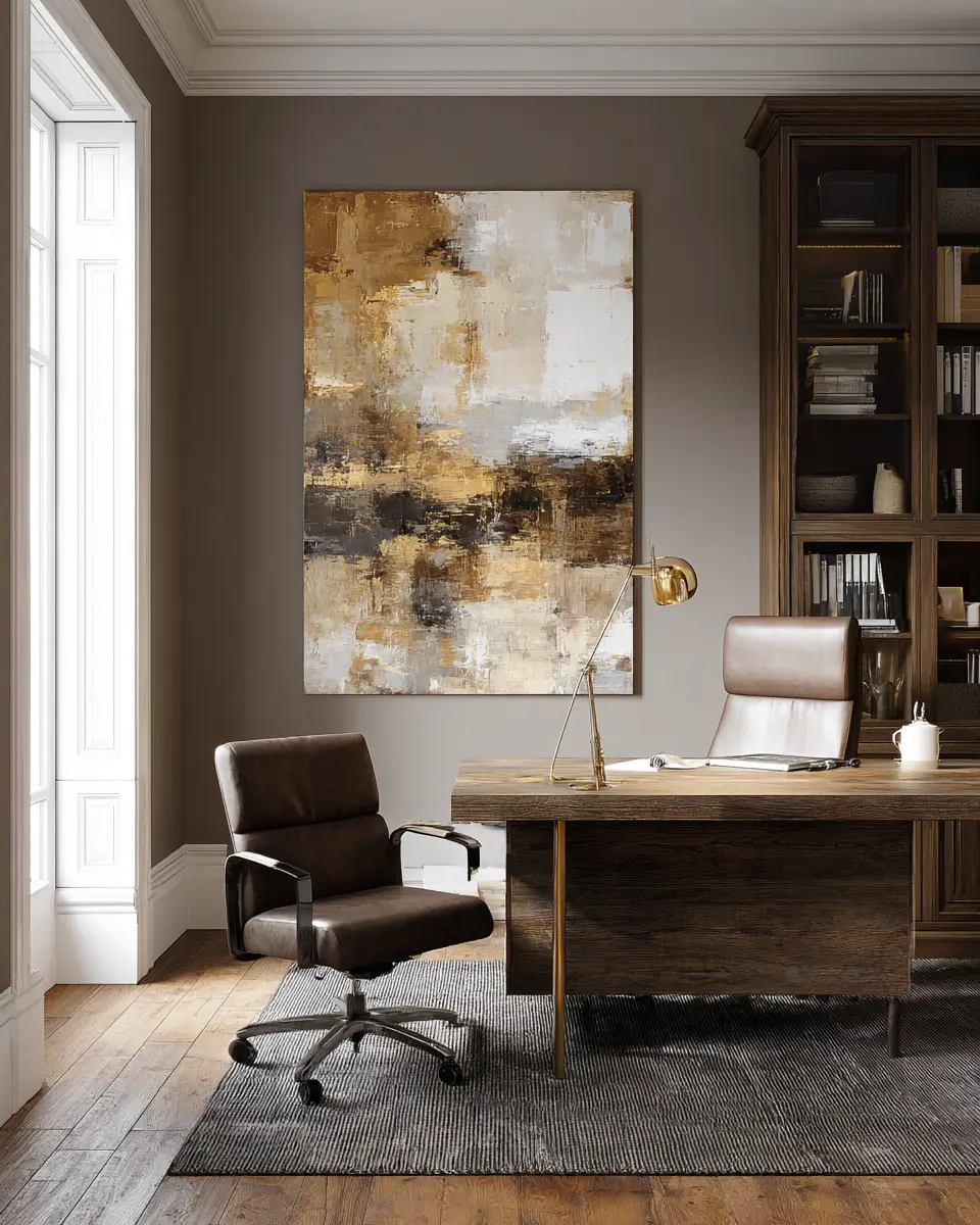 Chocolate Brown Modern Home Office Decor Ideas