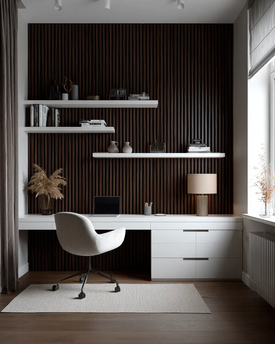 Chocolate Brown Modern Home Office Decor Ideas