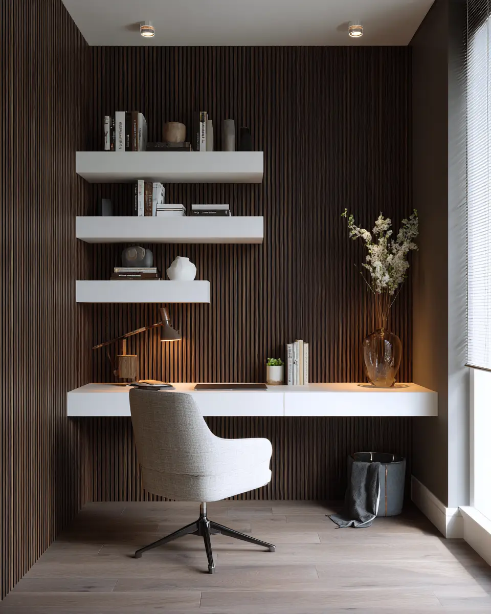 Chocolate Brown Modern Home Office Decor Ideas